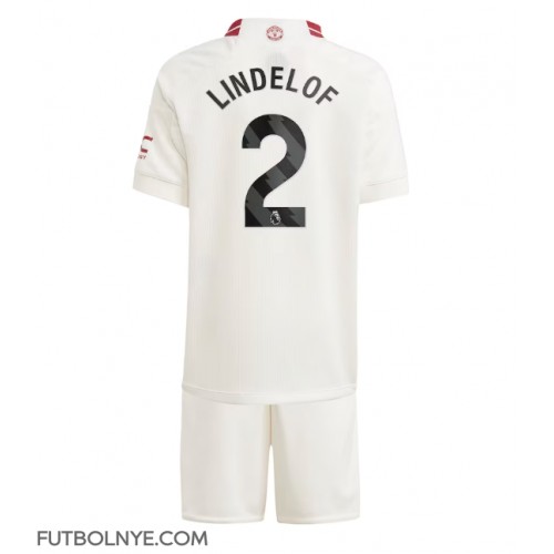 Camiseta Manchester United Victor Lindelof #2 Tercera Equipación para niños 2023-24 manga corta (+ pantalones cortos)